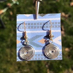 Silver colored swirl earrings